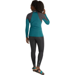 NRS Women's HydroSkin 0.5 Long Sleeve Shirt in Harbor/Graphite model back