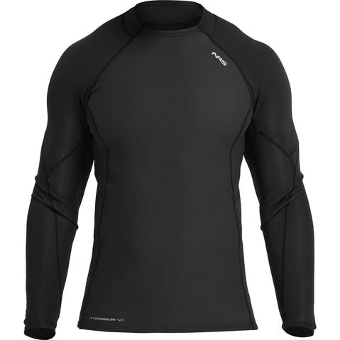 NRS Men's HydroSkin 1.0 Long Sleeve Shirt in Black/Graphite front