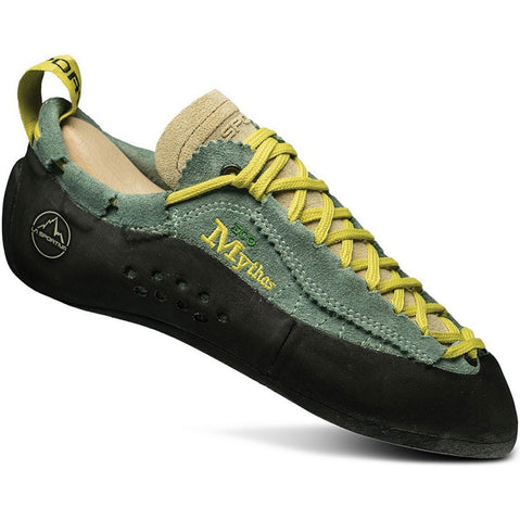 La Sportiva Women's Mythos Eco Rock Climbing Shoes in Green Bay side