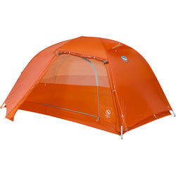 Big Agnes Copper Spur UL 2 Person Backpacking Tent in Tangelo with fly open
