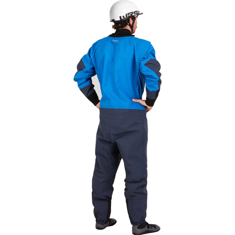 NRS Men's Nomad GORE-TEX Pro Semi-Dry Suit in Blue model back