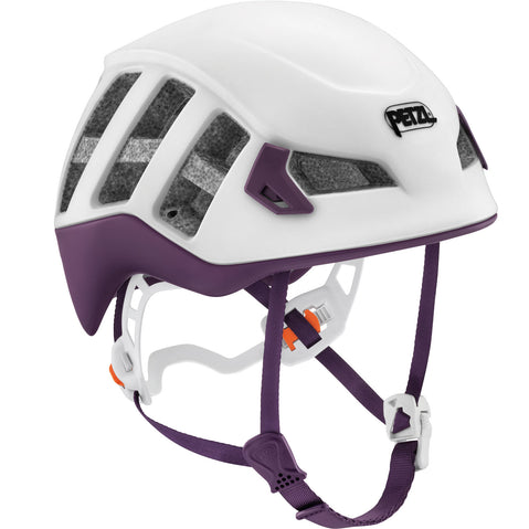 Petzl Women's Meteora Climbing Helmet in White/Violet angle