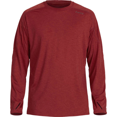 NRS Men's Silkweight Long Sleeve Shirt in Vino front