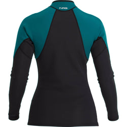 NRS Women's HydroSkin 1.5 Jacket in Black/Harbor back