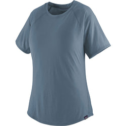 Patagonia Women's Capilene Cool Trail Short Sleeve Shirt in Utility Blue angle