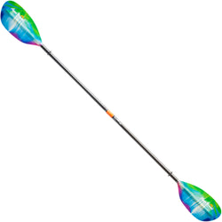 Aqua Bound Whiskey Fiberglass Straight Shaft 2-Piece Kayak Paddle in Northern Lights angle