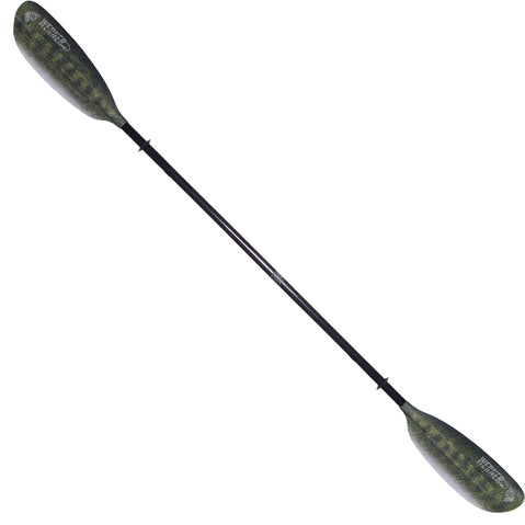 Werner Camano Hooked Adjustable Fiberglass Kayak Fishing Paddle in Bass Green angle