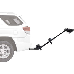 Yakima HangTight 6 Bike Vertical Hitch Rack installed on a car angle