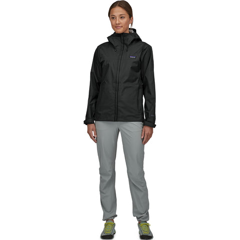 Patagonia Women's TorrentShell 3L Jacket model in black full length
