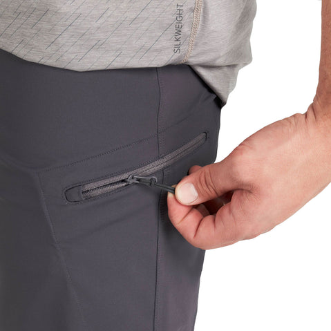 NRS Men's Guide Shorts in Dark Shadow model zipper2
