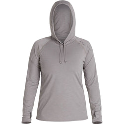NRS Women's Silkweight Hoodie in Sharkskin front