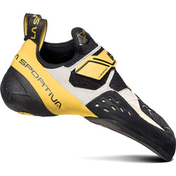 La Sportiva Men's Solution Rock Climbing Shoes in White/Yellow side