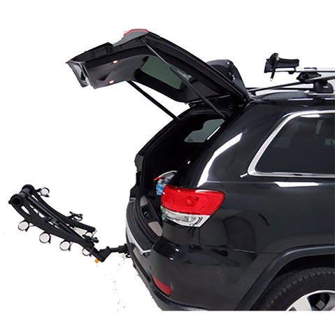 Saris Bones 4 Bike Hitch Rack installation on a car side