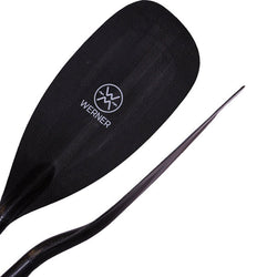 Werner Paddles Covert Carbon Straight Shaft Whitewater Kayak Paddle blade front and side