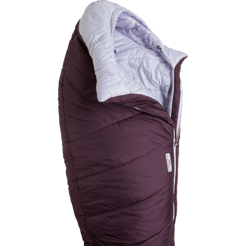 Big Agnes Women's Sidewinder Camp 20 Degree Synthetic Sleeping Bag in Plum/Lavender open