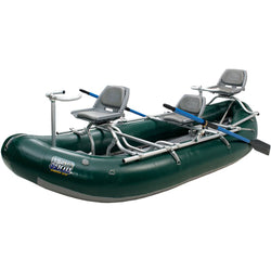 Outcast PAC 1300 Self-Bailing Raft Green angle view