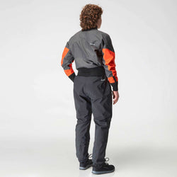 NRS Men's Stratos Semi-Dry Paddling Jacket graphite model back