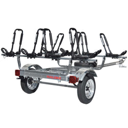 Malone MicroSport 4-Boat FoldAway-J Kayak Trailer Package angle view