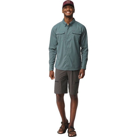 NRS Men's Guide Long-Sleeve Shirt slate model front