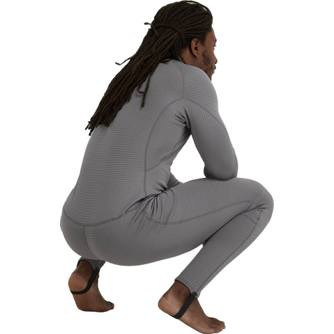 NRS Men's Lightweight Union Suit in Smoke model back