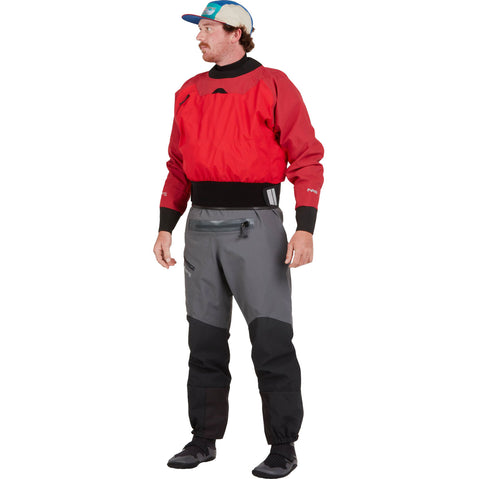 NRS Men's Recoil GORE-TEX Pro Dry Bibs in Gray model front