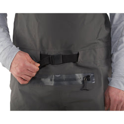 NRS Sidewinder Dry Bibs in Dark Shadow model belt