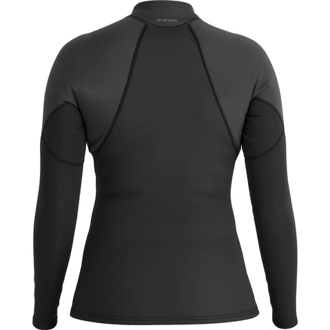 NRS Women's HydroSkin 1.0 Long Sleeve Shirt in Black/Graphite back