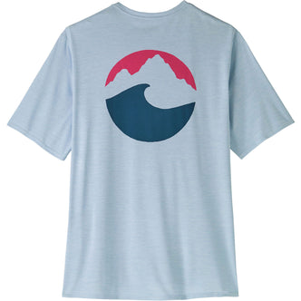 Patagonia Men's Cap Cool Daily Graphic Short Sleeve Shirt in Applied Imagination: Fleck Blue front