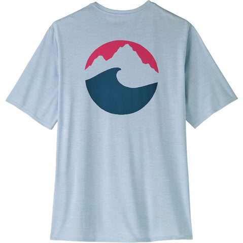 Patagonia Men's Cap Cool Daily Graphic Short Sleeve Shirt in Applied Imagination: Fleck Blue front
