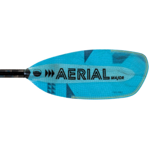 Aqua-Bound Aerial Major Fiberglass Straight Shaft 1-Piece Kayak Paddle in Blue right blade frontside