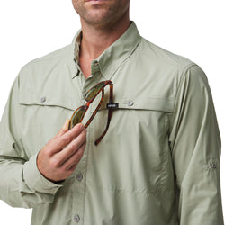NRS Men's Caye Long Sleeve Shirt in Desert Sage model front