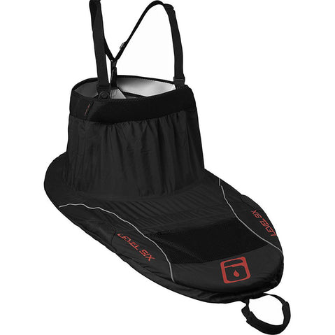 Level Six Excursion Rubber Rand Touring Kayak Spray Skirt in Midnight Black angle