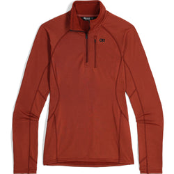 Outdoor Research Women's Vigor Grid Fleece Quarter Zip Shirt in Brick front