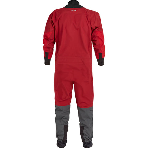 NRS Men's Explorer Semi-Dry Suit in Red back