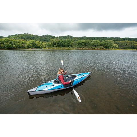 Advanced Elements AdvancedFrame Sport SE Inflatable Kayak in Blue/White in use