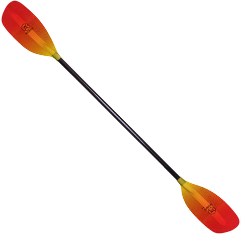 Werner Surge Fiberglass Straight Shaft Whitewater Kayak Paddle in Gradient Blaze angle