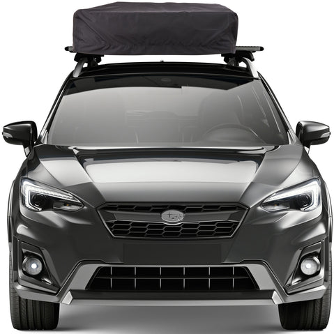 Thule Approach Roof Top Tent folded up on top of car front view