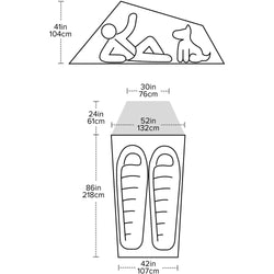 Big Agnes C Bar 2-Person Camping Tent in Vetiver diagram