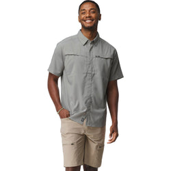 NRS Men's Gear Short Sleeve Shirt in Pebble model front