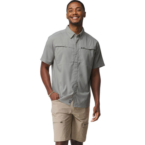 NRS Men's Gear Short Sleeve Shirt in Pebble model front