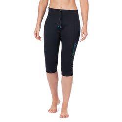 Level Six Women's Convection Neoprene Capri Pants in Black model left view