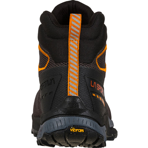 La Sportiva Men's TX Hike Mid GORE-TEX Hiking Boots in Carbon/Saffron back view
