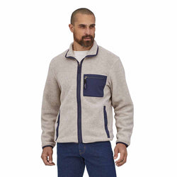 Patagonia Men's Synchilla Jacket in Oatmeal Heather model view front