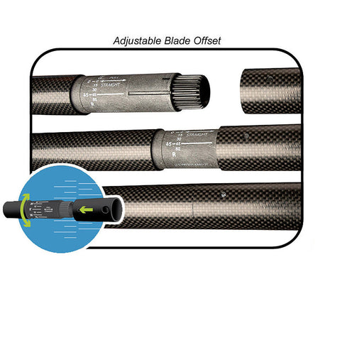 Werner Camano Hooked Fiberglass Fishing Kayak Paddle blade offset details