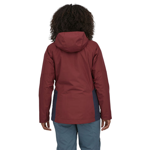 Patagonia Women's 3-in1 Powder Town Jacket in Sequoia Red model back
