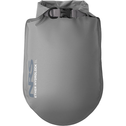 NRS Ether Hydrolock Dry Bag Stone Gray 6 Liter Front With Logo