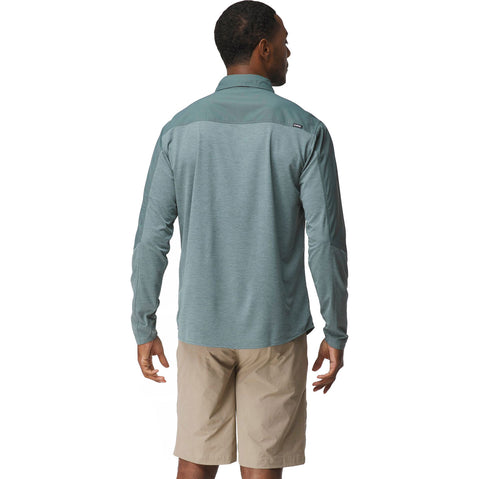 NRS Men's Switch Hybrid Long-Sleeve Shirt in Slate model back