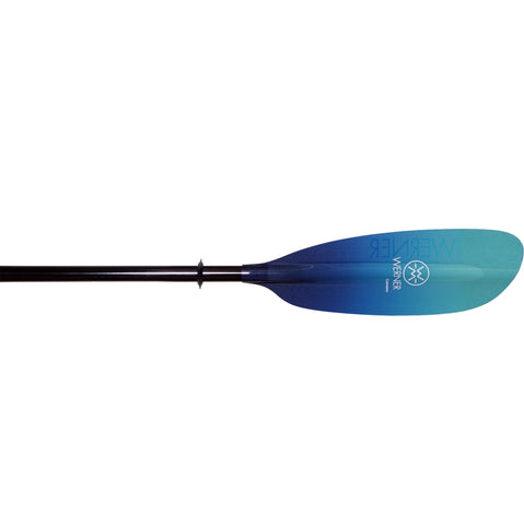 Werner Camano Fiberglass Straight Shaft Kayak Paddle in Gradient Abyss blade