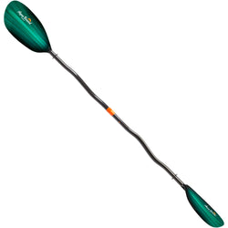 Aqua Bound Whiskey Fiberglass Bent Shaft 2-Piece Kayak Paddle in Green Tide angle