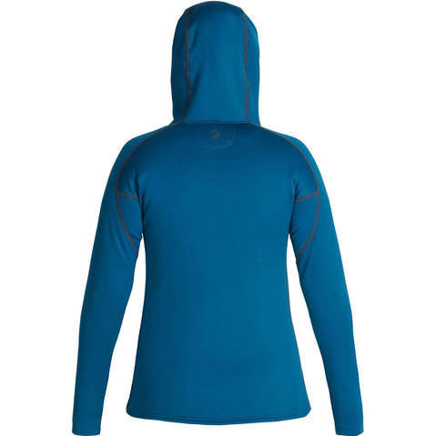 NRS Women's Expedition Weight Hoodie in Poseidon back